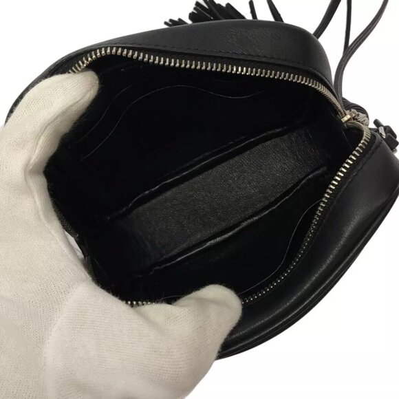 SAINT LAURENT PARIS Black Navy Multi Leather Glitter Shoulder Bag 779-021525 - Picture 12 of 13